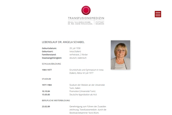 Webdesign Transfusionsmedizin 2