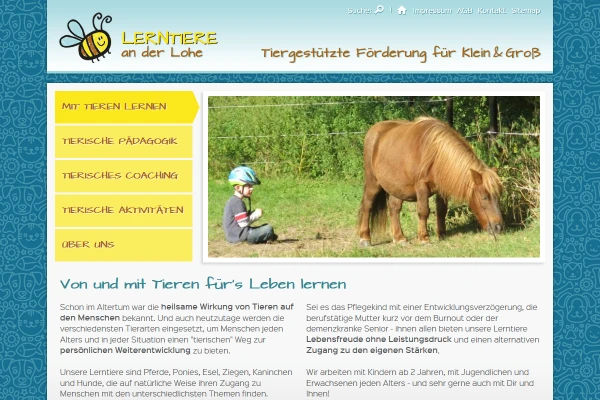 Webdesign Lerntiere an der Lohe