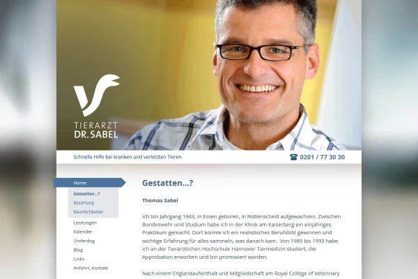 Webdesign Tierarzt Dr. Sabel 2