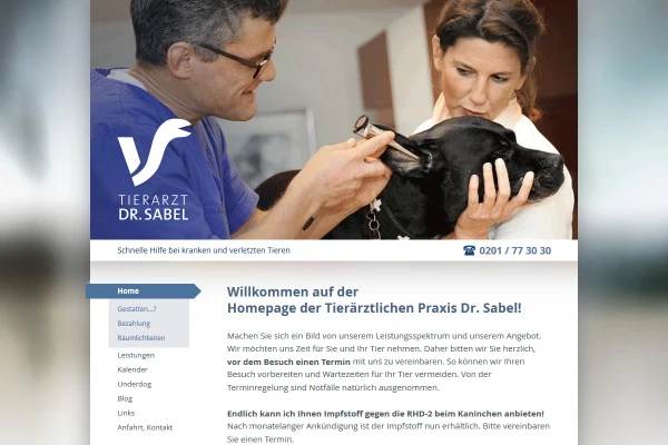 Webdesign Tierarzt Dr. Sabel 1