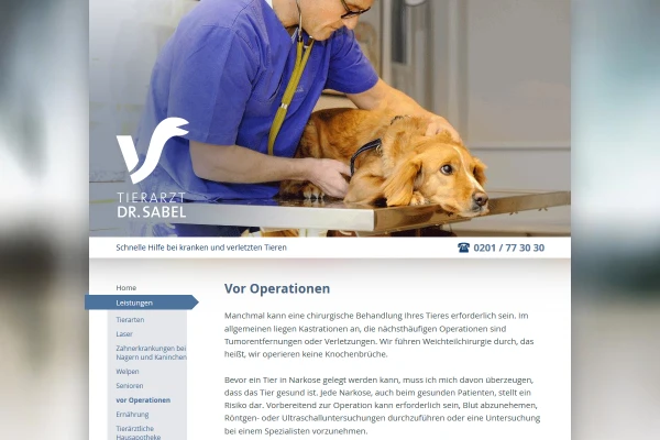 Webdesign Tierarzt Dr. Sabel 3